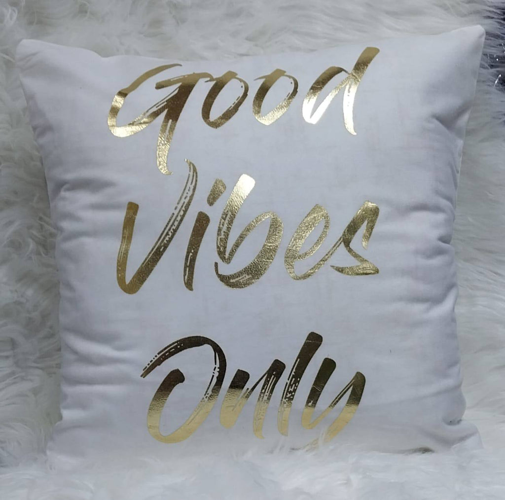 Gold printed cushion covers