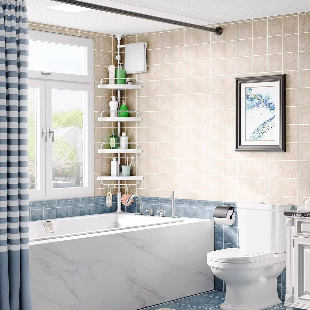 4 Tier Adjustable Telescopic Multi-Corner Shelf Organiser