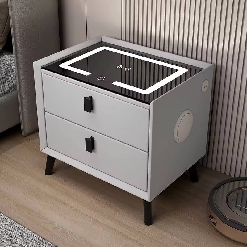 Smart bedside table cabinet with wireless charging Bluetooth