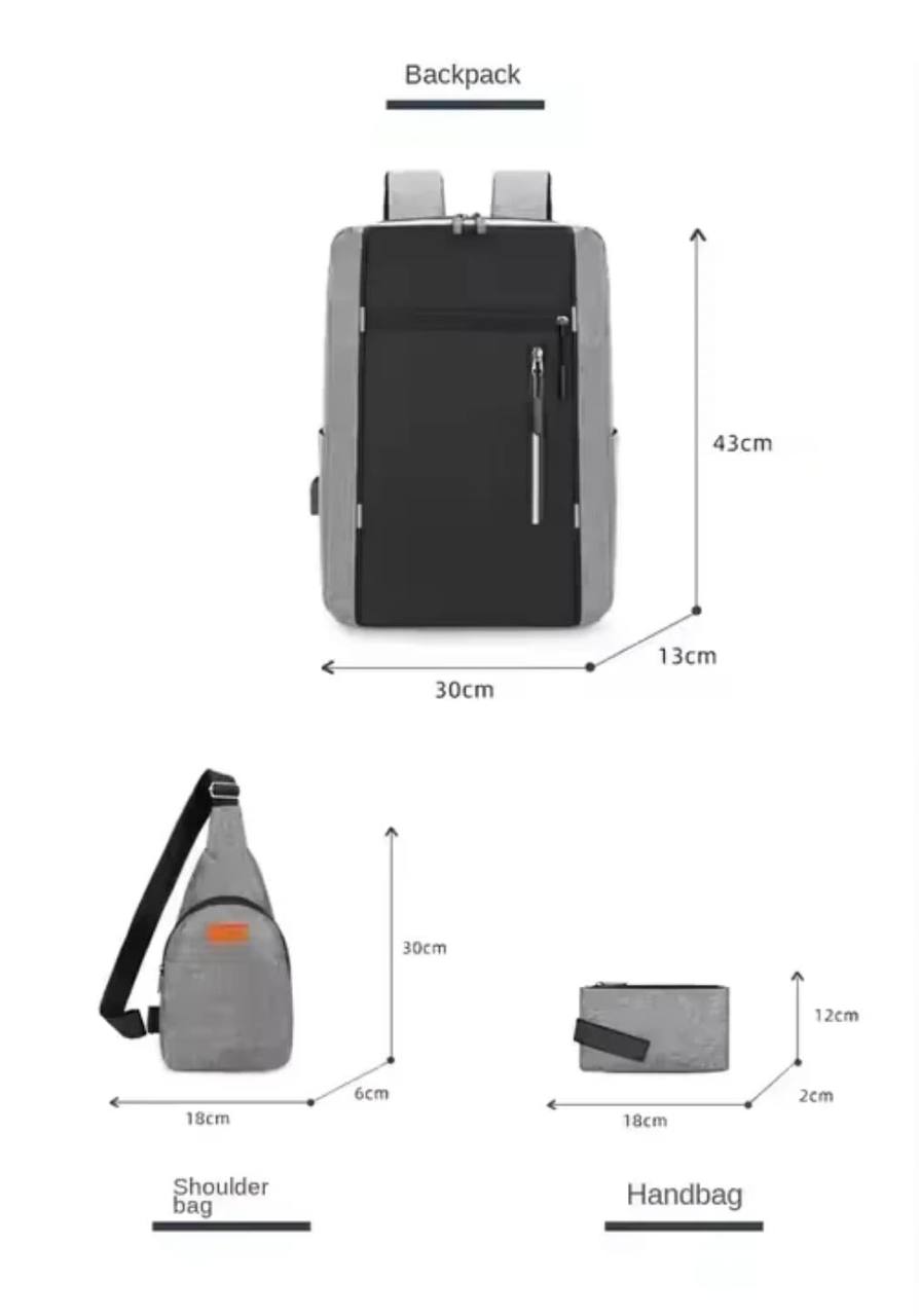 Big Capacity Casual 3 in 1 Laptop/School Backpack