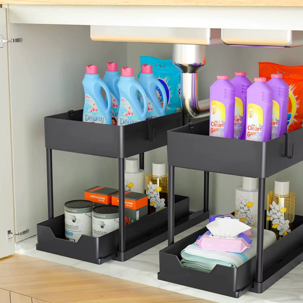 Detachable 2 layer smart golden baby multipurpose spice rack with bottom drawer