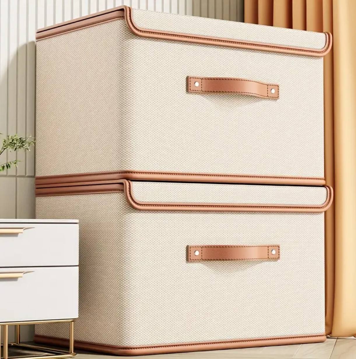 Versatile Foldable double compartment closet organizer with a divider
