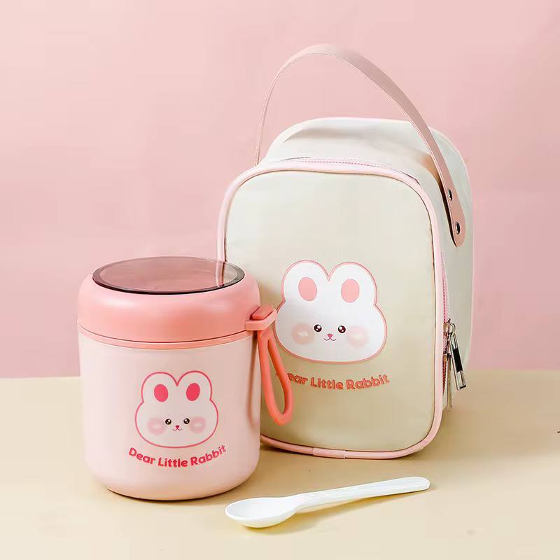 2 in 1 Food Flask Thermos With A Matching Insulated Lunch Bag