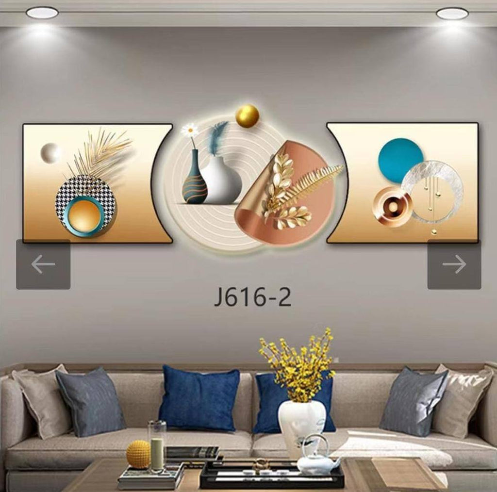 3pc 3in1 30x125cm Decor wall clock elegant wall hanging