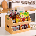 Bamboo pantry organizer/storage bin with removable divider*