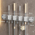 *4-Holes Multi-Purpose Hooks Mop Hanger / Rack with  Hanging Hooks & Self adhesive Stickers
