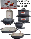 Experience premium performance with this 13-piece enamel cast iron cookware set at