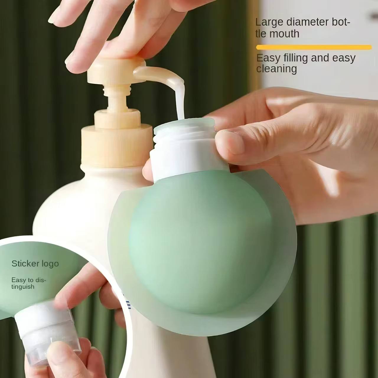 3Pcs/Set Silicone Bottle Lotion Container