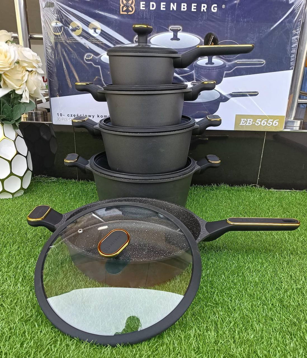 10pcs Edenburg  Nonstick cookware set with gold handles