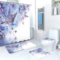3D 4in1 bathroom woolen mats with a waterproof shower curtain