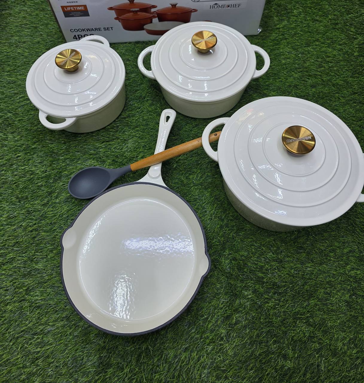 7pcs Enamel Cast iron cooking pots