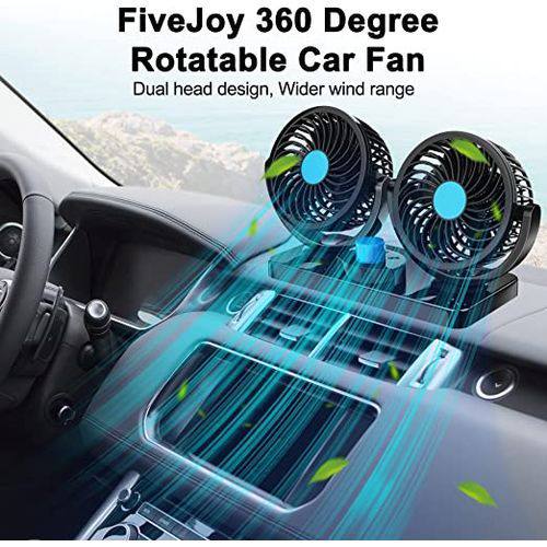 Car dash board/ windshield dual head car fan, electric adjustable 12 Volts DC, 2 Speed 12V Electric Car Cooling Fan 360å¡ Rotatable Dual Heads