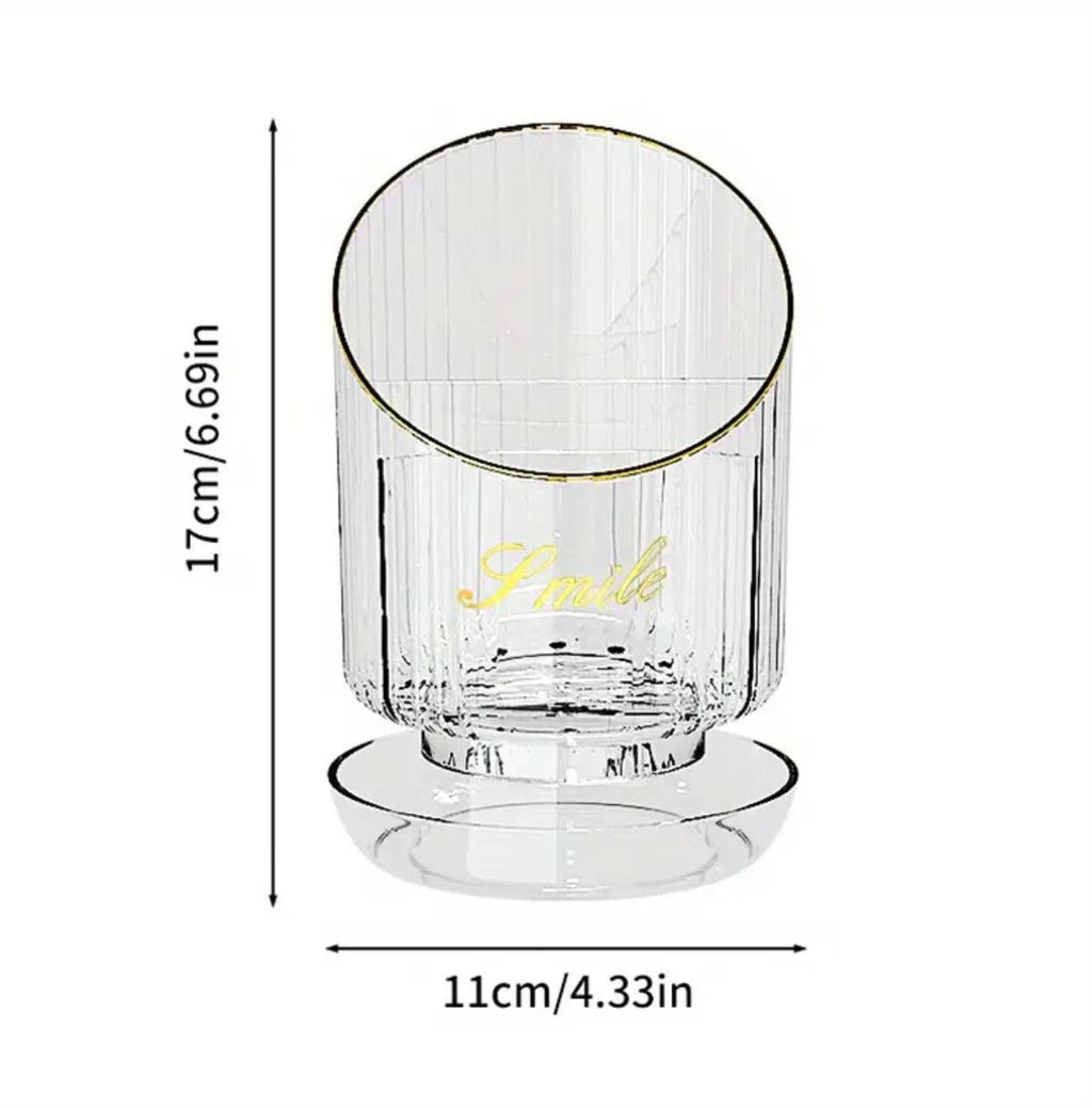 Rotating makeup brush holder