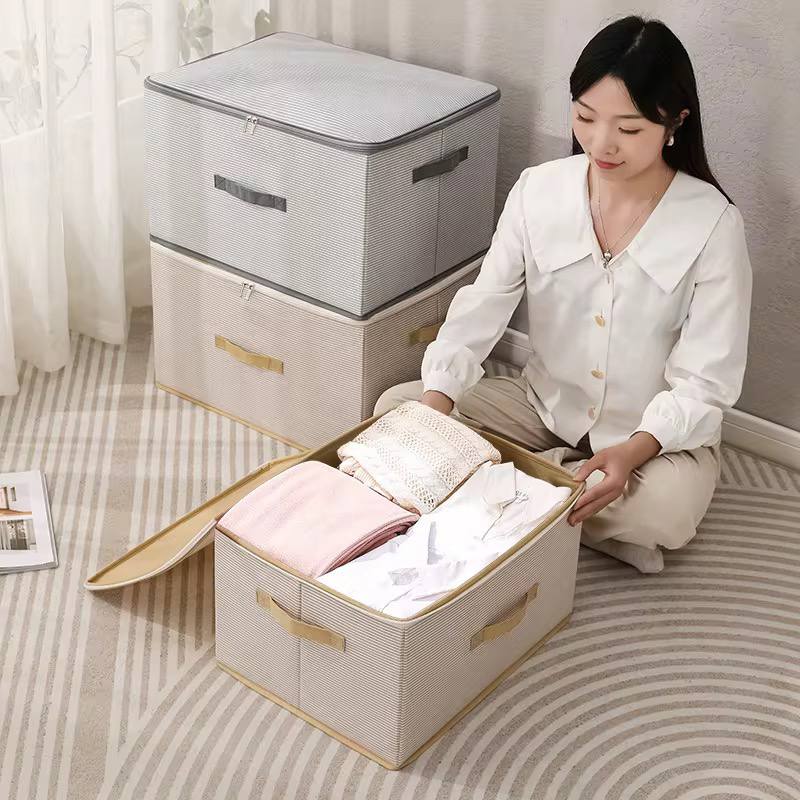Large capacity collapsible zipper  storage box.
