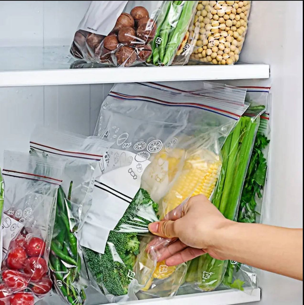 Reusable Food Storage Bags Plastic Ziplock Bags Leakproof Freezer Bags Fridge Storage Container For Meat Fruit Veggies