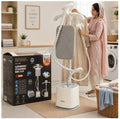 1800W 1.8L Steam Iron Standing Garment Steamer with Ironing Board, Strong Steam Penetration, Wrinkle Removal, Suitable for Home, Office and Travel