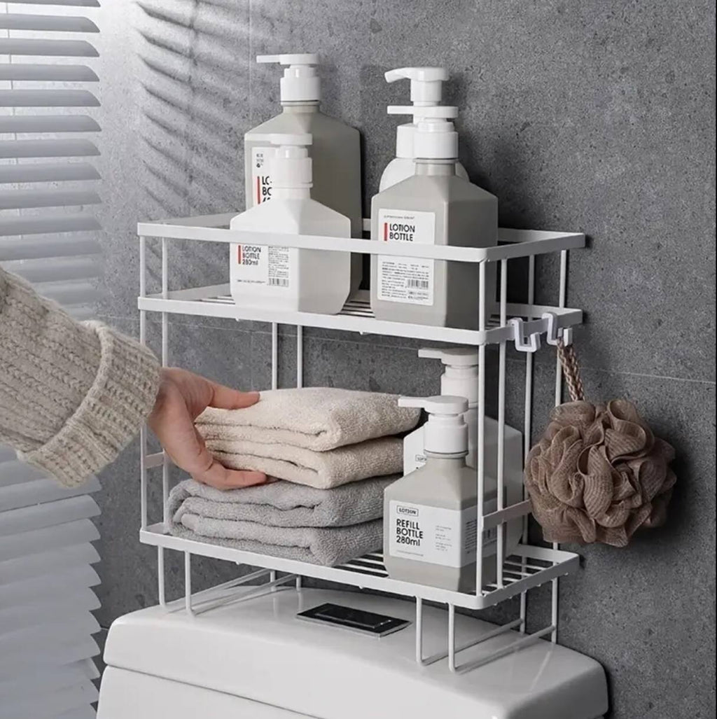 Double Layer Bathroom/ Toilet Racks With Tissue Holder