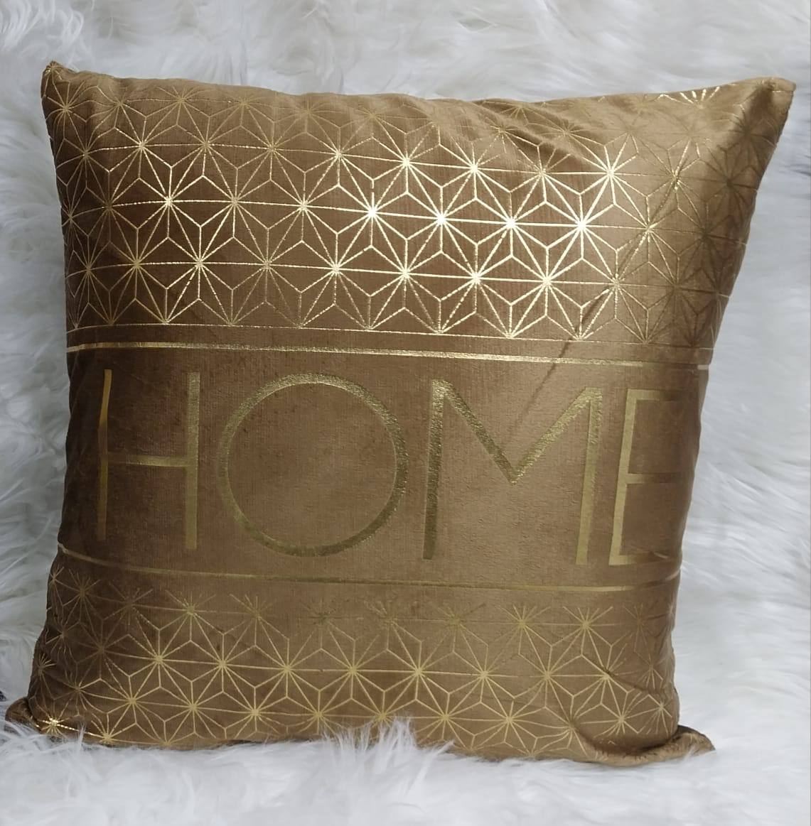 Gold printed cushion covers