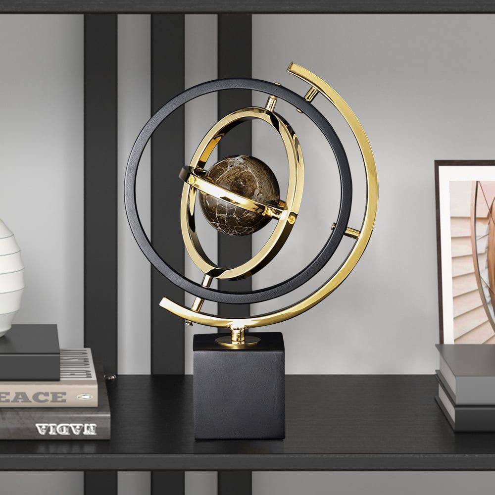 MODERN ABSTRACT ART METAL GLOBE ORNAMENT