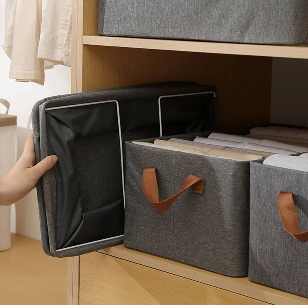 Foldable multipurpose HARD FABRIC clothes/closet organizer
