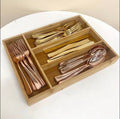 Bamboo Cutlery Tray With 4 Slots, Idea For Kitchen Drawer/Cutlery Cosmetic, Stationary For Modular Kitchen Basket And Kitchen Trolley (L 34.5 X B 25 X H 4.5 Cm