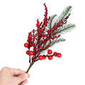Green&Red Christmas Pine Branches Home Table Decoration DIY Accessories Artificial Tree Branches Xmas Tree Ornaments