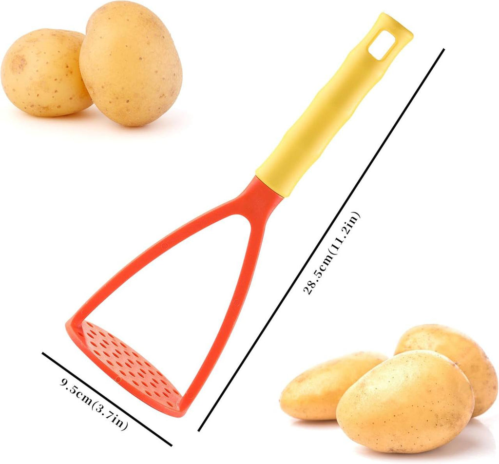 Potato Masher, OHOLA Plastic Mashed Potatoes Masher, Colorful Food Masher, Masher Kitchen Tool for Potato, Avocado, Bean, Guacamole, Fruit and Vegetable 11.2inch
 Random color