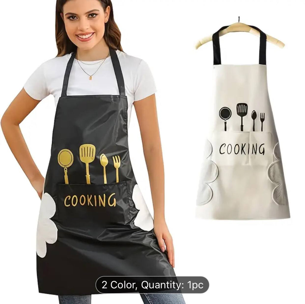 Kitchen Apron with Hand Wipe Pockets