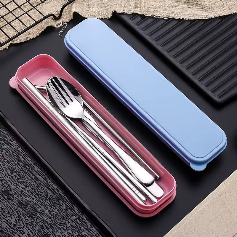 Portable Stainless Steel Dinner Ware With Storage Box