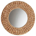 Decorative Water Hyacinth Handmade Braided Natural Boho Mirror