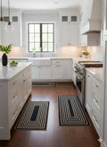 2pcs Geometric Heavy Duty Wide Kitchen Floor Mats Set