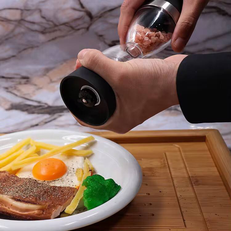Manually adjustable thickness, hour glass 2 in 1 Dual Salt Pepper Mills,åÊ Pepper Grinder, Sesame, Spice Grinder, Kitchen spice jar