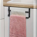 Double layer over cabinet towel rack