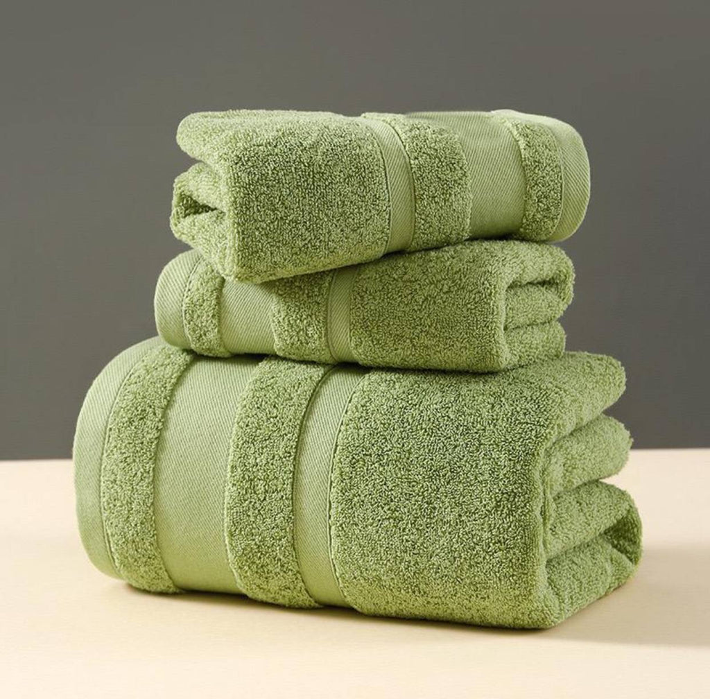 Combed Cotton Bath Towel Sets 3pcs