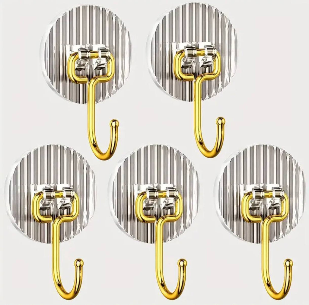 Set of 5 Golden Acrylic Hooks