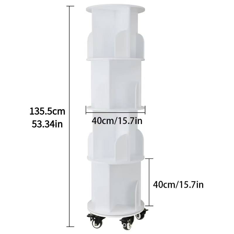5 Tier 360å¡ stackable bookshelf organizer with wheels