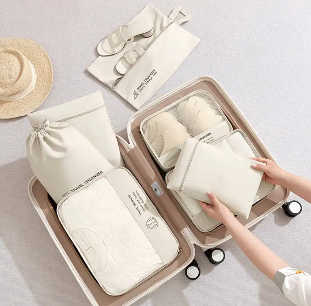 High quality 6 pcs set stylish luggage travel storage bag