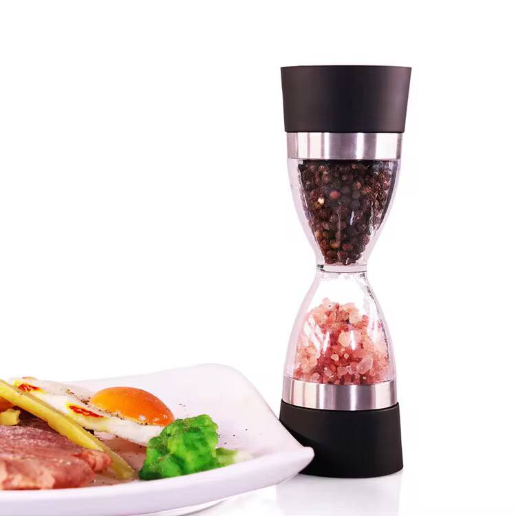 Manually adjustable thickness, hour glass 2 in 1 Dual Salt Pepper Mills,åÊ Pepper Grinder