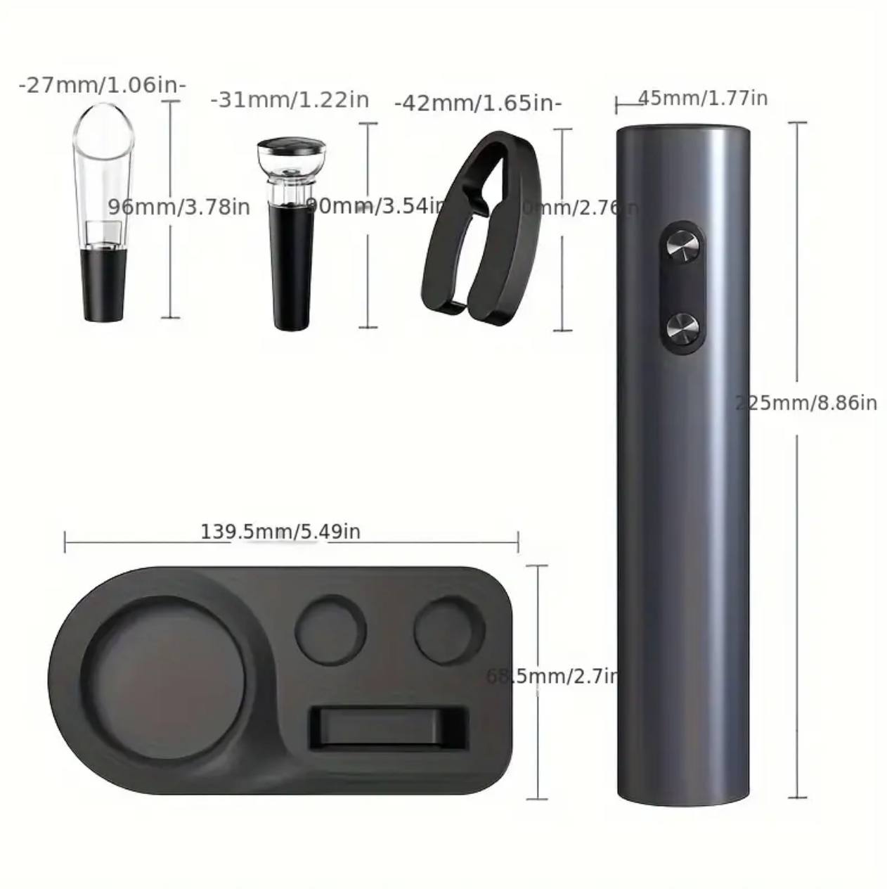 Battery Powered Wine Opener Set with Stand