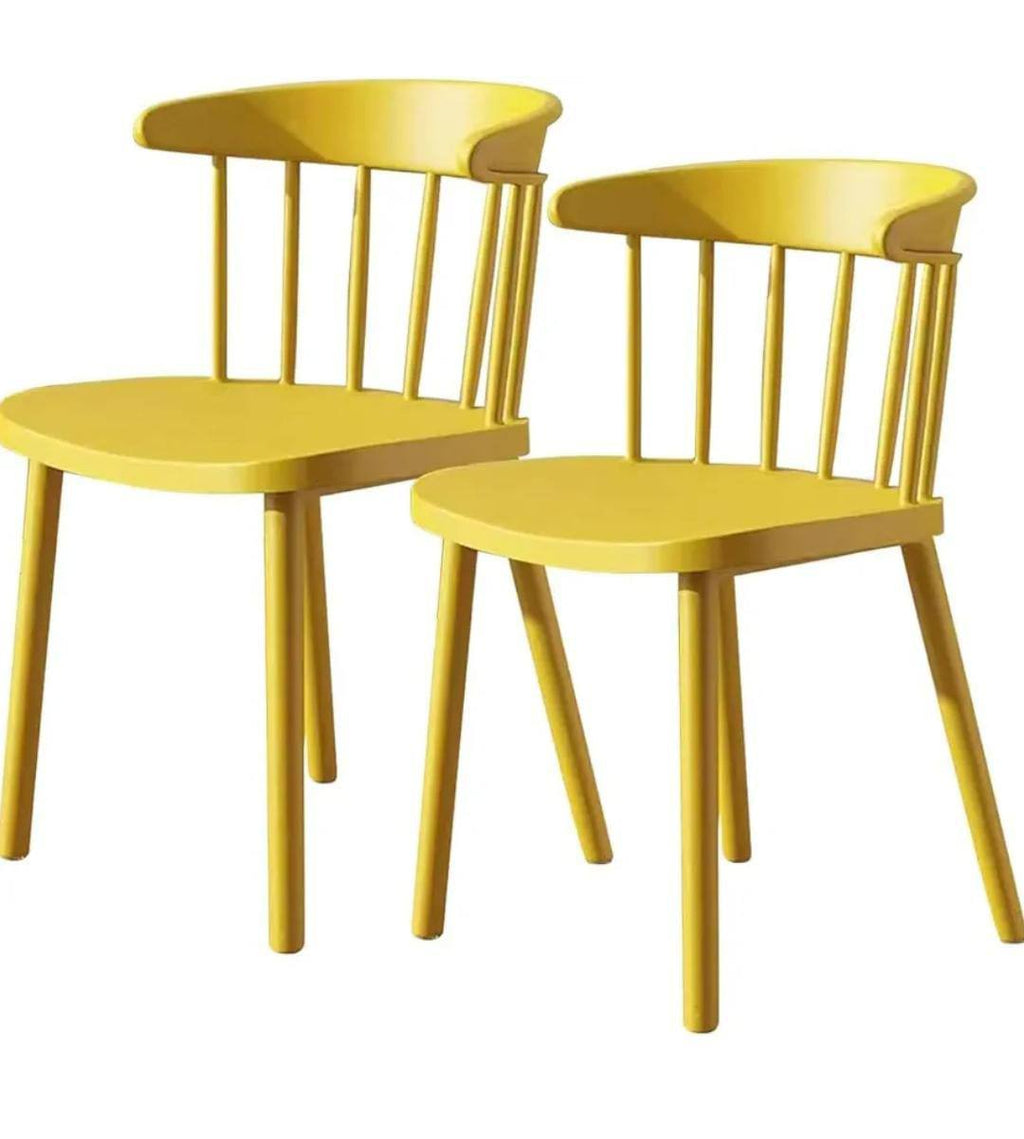 Creative Bright Yellow Polypropylene Dining Chairs ‰ÛÒ Set of 2 with Ergonomic Backrest and Durable Single Moulded Frame for Modern Spaces. (Pack of 2)