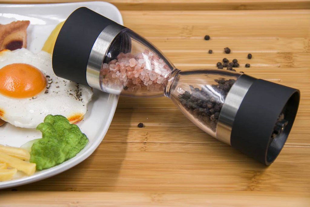 Manually adjustable thickness, hour glass 2 in 1 Dual Salt Pepper Mills,åÊ Pepper Grinder, Sesame, Spice Grinder, Kitchen spice jar