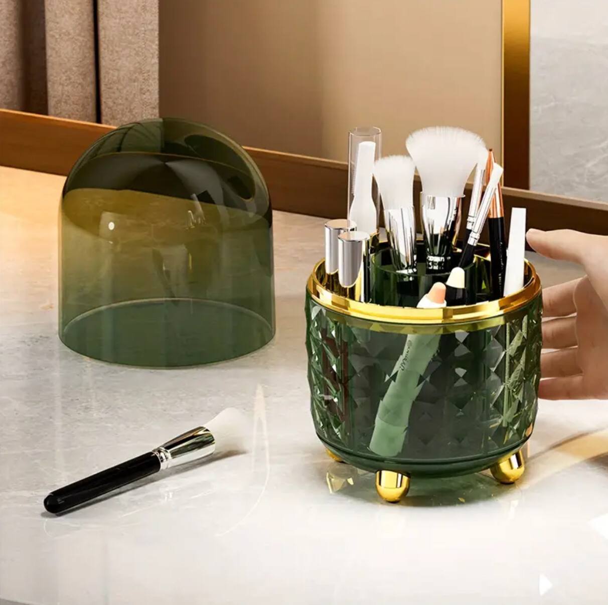 Luxury 360å¡ rotating makeup brushes holder