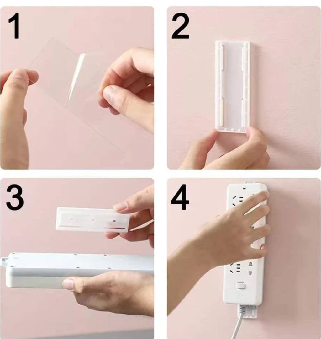 4pcs Self-Adhesive Punch-free Socket Holder