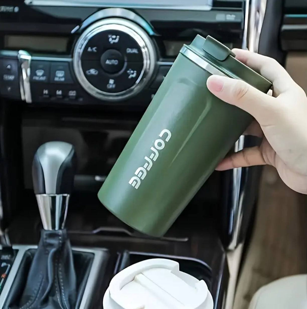 Digital stainless steel coffee mug