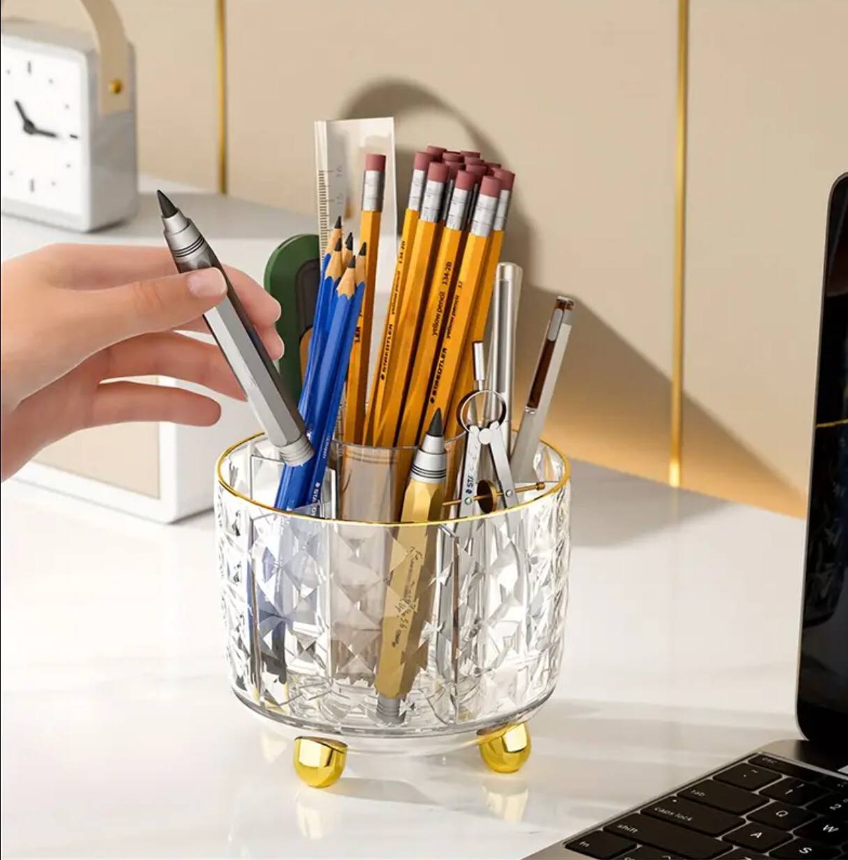 Luxury 360å¡ rotating makeup brushes holder