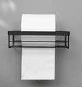 Punch free storage rack for toilet paper towel box