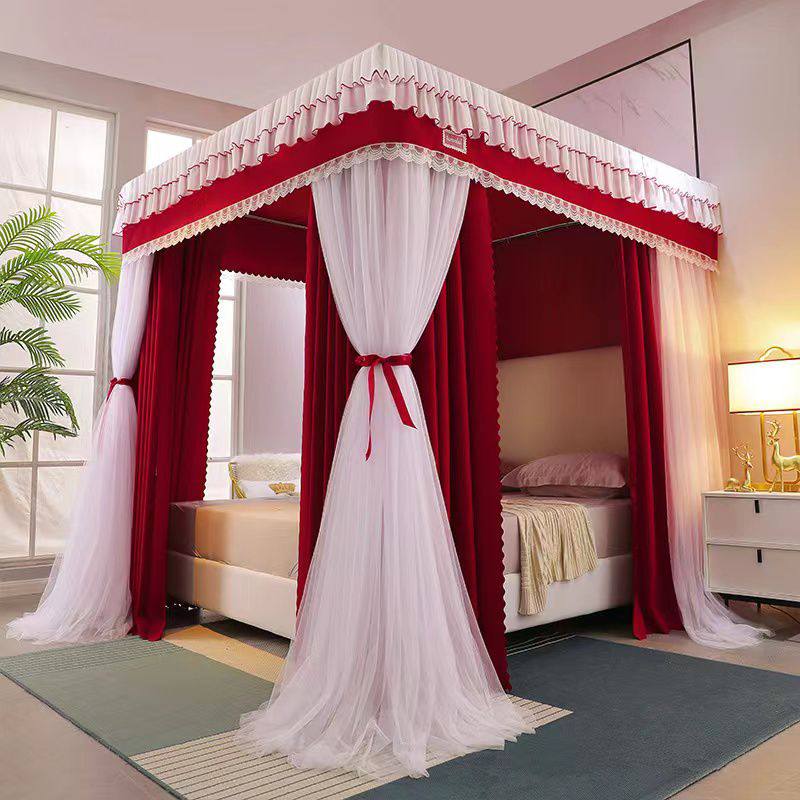 Quality Heavy Duty  4 stand Decorative Mosquito Net/Bed Curtain