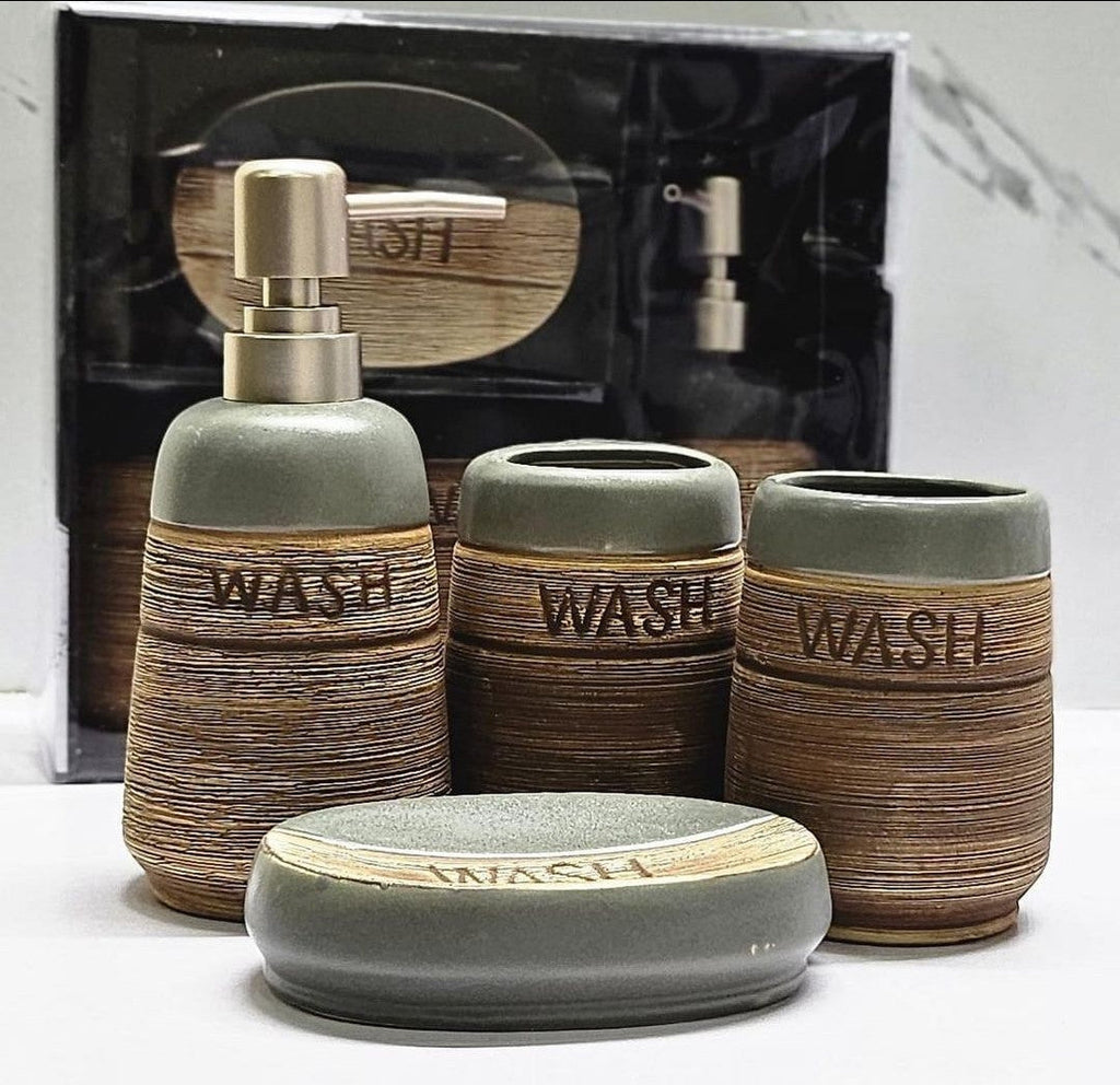 Fancy ceramic Wash 4 in 1 bathroom set